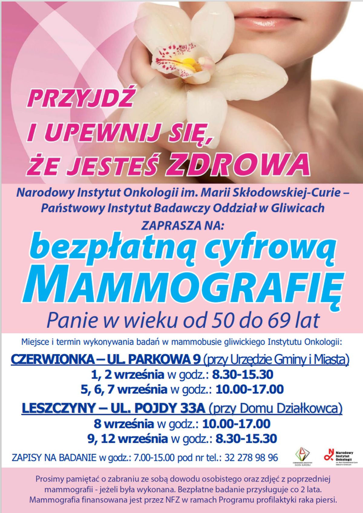 plakat dotyczący mammografii