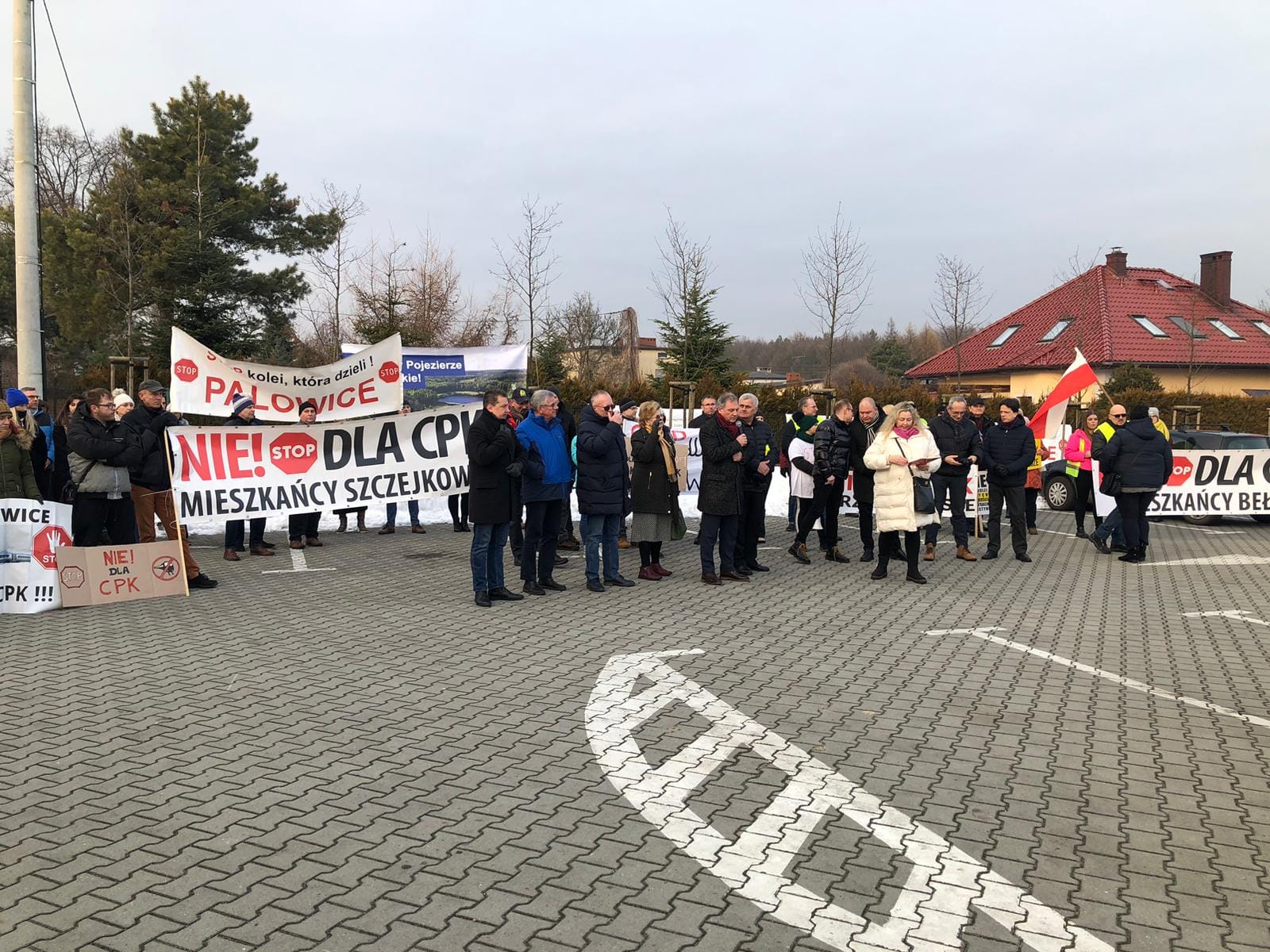 Protest "Nie dla CPK" w Palowicach, Fot. fb/Sołtys i Rada Sołecka Palowice
